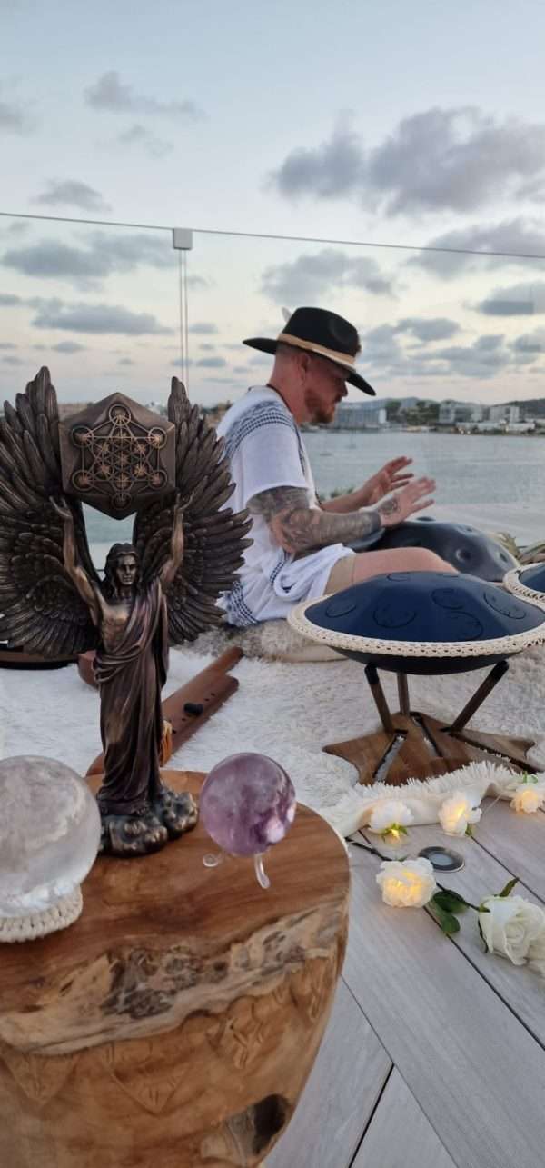 sound bath on the rooftop of Nobu Hotel Ibiza Bay