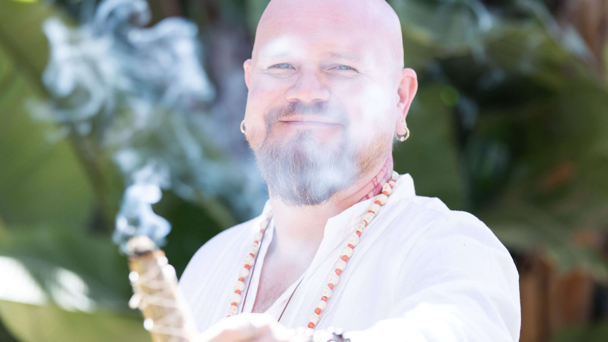 shaman of ibiza healing with smudge, cleansing